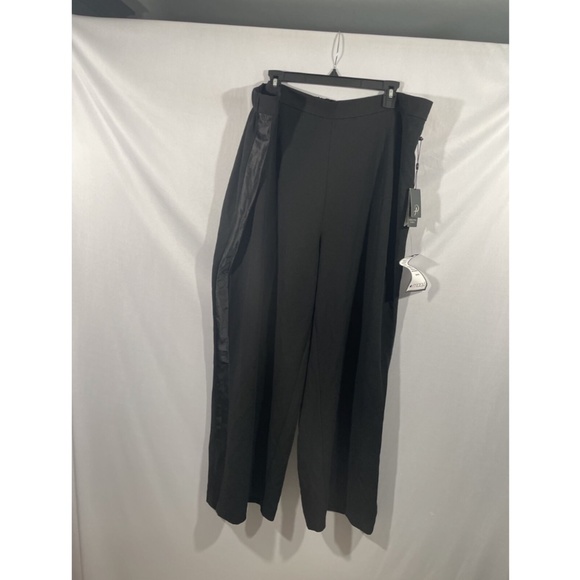 NWT $99 ADRIANNA‎ PAPELL [ Plus Size 22W ] Tuxedo-Stripe Dress Pants Black - Picture 9 of 16